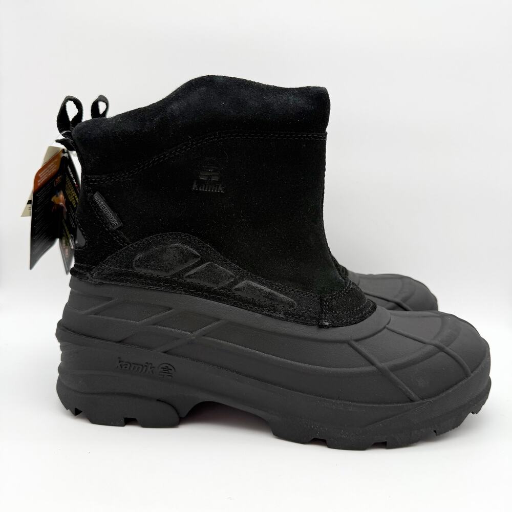 Kamik Mens Champlain 3 Winter Boot Size 12 EU 45 Black Suede Waterproof NIB - Picture 3 of 12